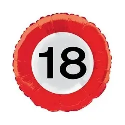 18. Geburtstag Verkehrsschild Folienballon