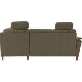 Home Affaire Ecksofa HOME AFFAIRE "Palmera L-Form, B: 236 cm", grün (oliv), B:236cm H:89cm T:212cm, 100% Polyester;Struktur (100% Polyester);Luxus-Microfaser in Lederoptik (100% Polyester), Sofas, Ecksofa, optional Bettfunktion & Bettkasten, Federkern