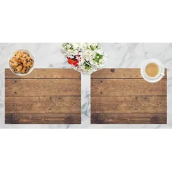 Tischsets I Platzsets abwaschbar - Holzoptik braun - aus erstklassigem Vinyl (Kunststoff – BPA-frei) - 4 Stück – 44x32 cm – rutschfest