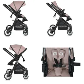 Moni Kombikinderwagen 2 in 1 Rio 22 kg umbaubar Fußabdeckung klappbar Korb Gurt rosa