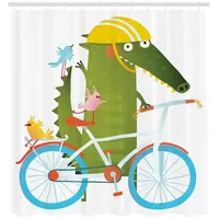 ABAKUHAUS Duschvorhang Krokodil 175 x 200 cm gelb