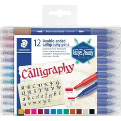STAEDTLER Faserschreiber DUO 12 Stück sortiert 3005TB12 Kalligrafie