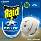 Raid Night & Day Trio Insekten-Stecker, elektrischer Mücken-Schutz auch für Fliegen und Ameisen, 1er Pack
