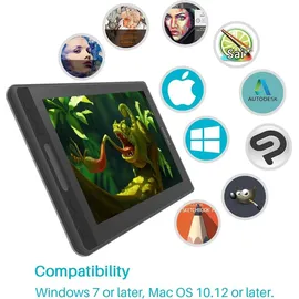 Huion KAMVAS PRO 12 (12", 5080 lpi), Grafiktablett, Schwarz