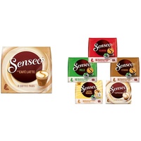 Senseo Pads Café Latte, 80 Kaffeepads, 10er Pack, 10 x 8 Getränke & Pads, Probierbox mit 5 Sorten, 66 Kaffeepads, 5er Vielfaltspaket
