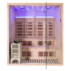 aea Zweifach-System Sauna: Infrarot & Trockendampfsauna mit Saunaofen