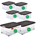 Novatool Novaliv Aufbewahrungsbox 2x45 L + 4x15 L 6-tlg. anthrazit