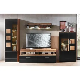 Innostyle Wohnwand Sonate Lack Schwarz