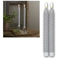 Star Trading Flamme Swirl Antique LED Kerze 25 cm grau 2 St.