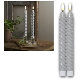 Star Trading Flamme Swirl Antique LED Kerze 25 cm grau 2 St.