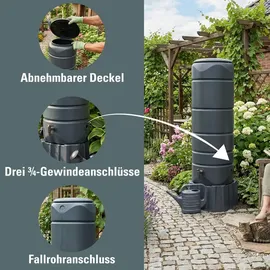 Prosperplast Vuelta Regentonne 110 l anthrazit/schwarz