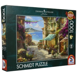 Schmidt Spiele 59624 Thomas Kinkade, Café an der italienischen Riviera, 1000 Teile Puzzle