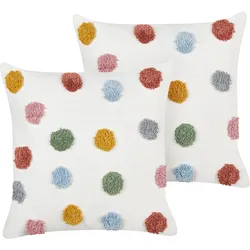 Dekokissen Punktemuster Baumwolle mehrfarbig 45 x 45 cm 2er Set WALLFLOWER