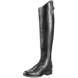 WEHAM Schwarz,47,Reitstiefel für Damen und Herren, Retro-Schnürstiefel aus PU-Leder, lange Reitstiefel für Anfänger - 47 EU