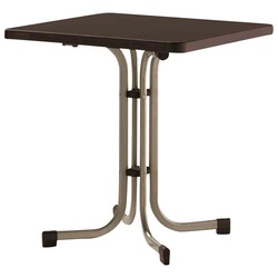 SIEGER Gartentisch, BxHxL: 70 x 72 x 70 cm, Tischplatte: Mecalit-pro - braun