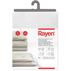 Rayen - Vakuumbeutel für Kleidung. Vakuumbeutel zur Aufbewahrung von Kleidung. Packung mit 2 Beuteln (80 x 100 cm und 90 x 130 cm). Durchsichtig