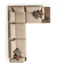 xlmoebel Ecksofa Bequemes L-Form Sofa mit Ablageflächen in modernem Design, Hergestellt in Europa beige