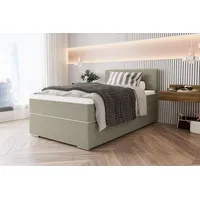 99rooms Phönix Mini Boxspringbett 90x200 cm Webstoff MALMO_NEW Beige