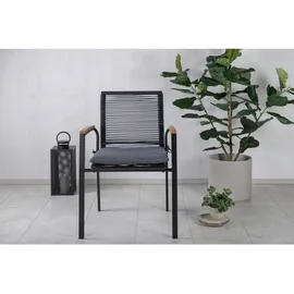 venture home Dallas Gartenstuhl 57 x 83,5 x 63,5 cm schwarz 2 St.