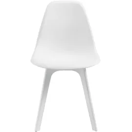 [en.casa] Esszimmerstuhl-Set, Weiß Textil, 54x83x48 cm, Esszimmer, Stühle