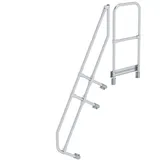 Günzburger MUNK zweiter Handlauf Aluminium-Treppe mit Plattform 60° 6 Stufen