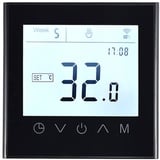 MincoHome Programmierbarer WiFi Thermostat Touch Screen Tuya Smart Temperaturregler für Elektro/Wasser/Gas Boiler Warme Fußbodenheizung Controller (Schwarz elektrische Heizung)