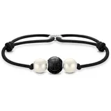 Thomas Sabo Unisex Armband Bead schwarz 925 Sterlingsilber »A2076-451-11-L22V«, mit Obsidian - mit Süßwasserzuchtperle