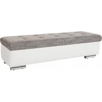 Hocker DOMO COLLECTION "Treviso XXL: B/T/H: 161/60/41 cm" Gr. B/H/T: 161cm x 41cm x 60cm, Kunstleder SOFTLUX-Struktur, weiß (weiß/weiß-grau/pepper) Hocker mit Stauraum Polsterhocker Stauraum, auch in Cord, passend zur Serie, moderne Steppung