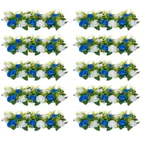 Vevor Kunstblumen, 10 Stück, 500x220x120 mm, Blumenkugeln, Tischdekoration für Hochzeiten, Kunstrosen-Arrangements für Hochzeitsmittelstücke, Heimdekoration, Blaue und weiße Rosen