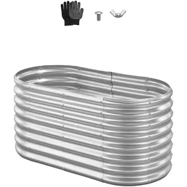 Vevor Hochbeet Metall 120 x 60 x 60 cm Silber