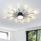 RRBEST LED Deckenleuchte Wohnzimmer,Wohnzimmerlampe Moderne Minimalistische Deckenlampe Innen Dekorative Deckenbeleuchtung für Wohnzimmer, Schlafzimmer und Büro(18+1 Köpfe, Schwarz)