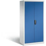 C+P CP Stahlschrank 8922-00 S10550 lichtgrau, enzianblau 4 Fachböden 93,0 x 60,0 x 195,0 cm, aufgebaut, 1 St.