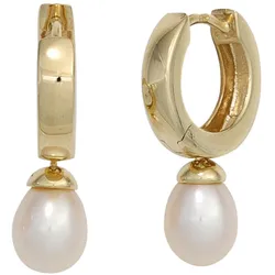 Perlenohrringe JOBO, gold (gelbgold 333), Ohrringe, Damen, Gelbgold 333-Perlen, Gelbgold 333, Perlen, 333 Gold mit Süßwasser-Zuchtperlen