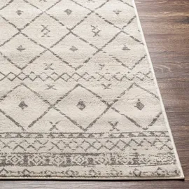 livabliss Nagano Boho Design 140x200 cm – Moderner skandinavischer Stil mit geometrischem Muster – ideal für Wohnzimmer, Schlafzimmer oder Esszimmer, in Weiß & Grau