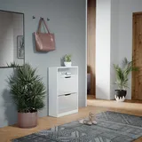 Vicco Luca 59 x 90 x 22 cm 2 Klappfächer hochglanz weiß / weiß