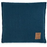 KNIT FACTORY - Jesse Zierkissen - Quadratische Sofa Kissen - Petrol - Gestrickter Dekokissen - Couchkissen - 50x50 cm - Kissenbezug mit Füllung und Bezug