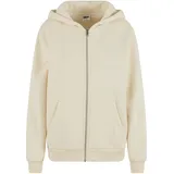 URBAN CLASSICS Fluffy Reißverschlusspullover White Sand L