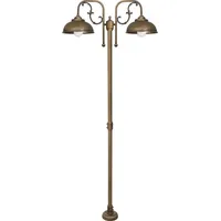 Licht-Erlebnisse Stehleuchte außen Messing massiv Glas 210 cm IP44