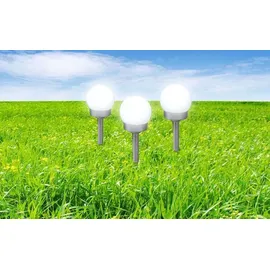 bmf-versand Solarleuchte Garten 6er Set Solarkugeln Silber Solarlampe Außen Leuchte Solar