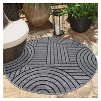 Carpet City DUO RUG Wendeteppich Ø 160 cm Grau