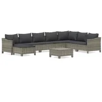 vidaXL Garten-Lounge-Set 9-tlg. grau