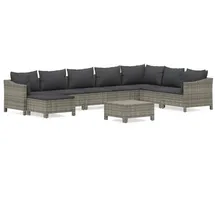 vidaXL Garten-Lounge-Set 9-tlg. grau