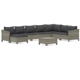vidaXL Garten-Lounge-Set 9-tlg. grau