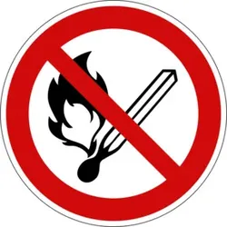 Eichner Verbotsschild Feuer, offenes Licht und Rauchen Verboten 10 cm