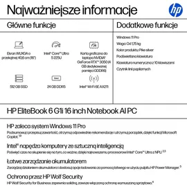 HP EliteBook 6 G1i 16'' Ultra 5 225U 24 GB RAM 512 GB SSD Intel Arc Graphics Win11 Pro Silber