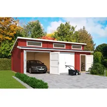 Lasita Maja Blockgarage »Hawaii«, BxT: 820 x 579,6 cm (Außenmaß), Holz - rot