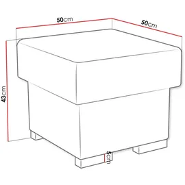 Mirjan24 Polsterhocker, Hellgrau, Textil, Quadratisch, 50x45x50 cm, Wohnzimmer, Hocker, Sitzhocker
