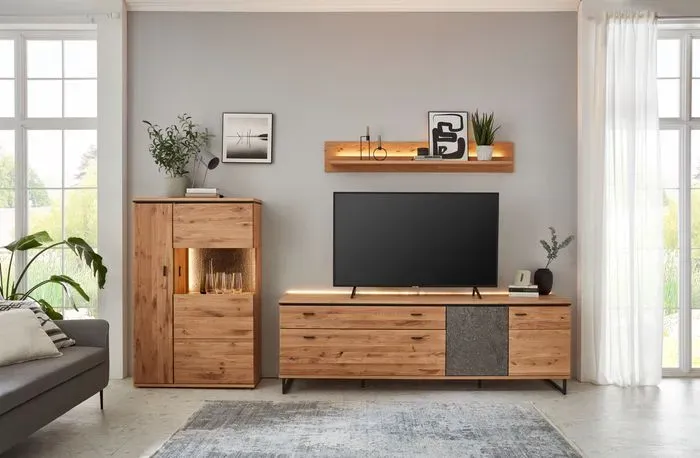 IDEAL Wohnen Wohnwand Tunis Holz Asteiche