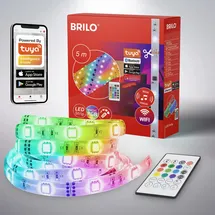 Briloner Leuchten - LED Strip 5m, Magic RGBIC Lichtband kürzbar, App-Steuerung, Fernbedienung, Musiksensor, Sprachgesteuert, LED Band, Leiste, Streifen, Weiß, 2313-150