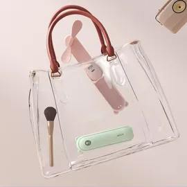 JISULIFE Handventilator Life8 Mini tragbarer USB-Ventilator mit Powerbank-Funktion 2000 mAh und Taschenlampe Grün